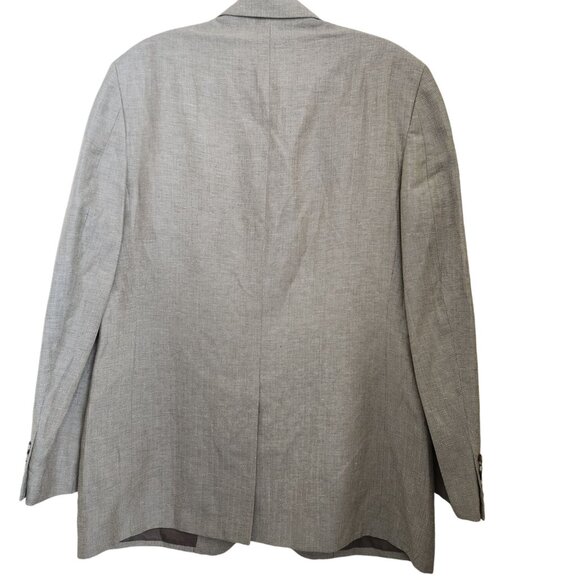 Club Room Men's 42L Linen Blend Sport Coat Blazer Two Button Casual Beige - Picture 4 of 15